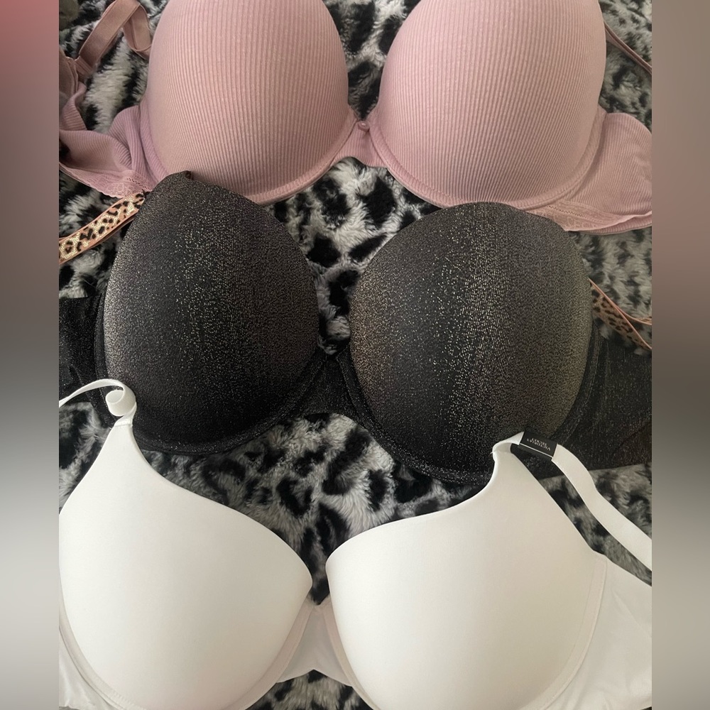 3 brand new Victoria secret push up perfect shape bras size 38D